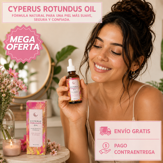 CYPERUS ROTUNDUS OIL: Favorece menos crecimiento del vello.