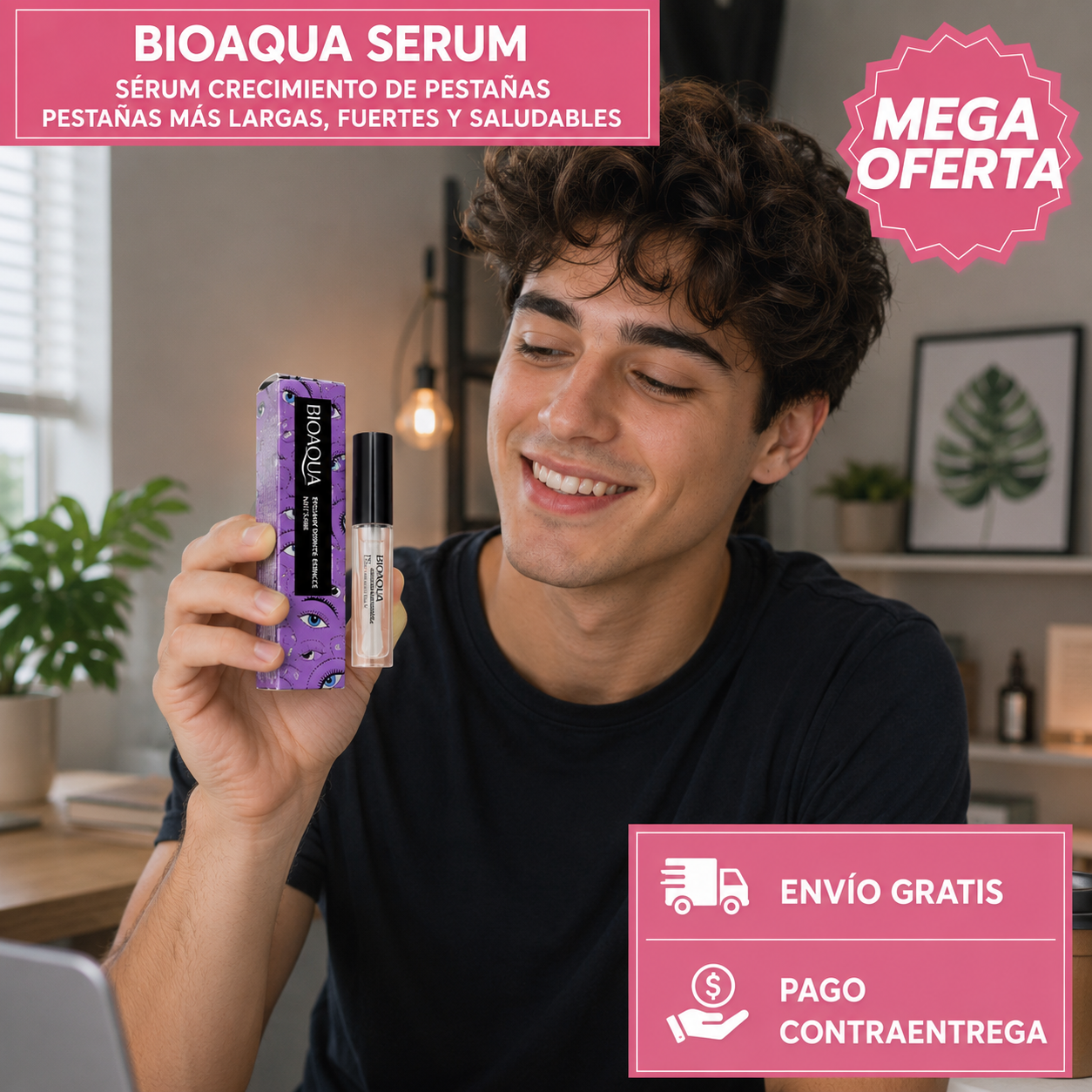 BIOAQUA SERUM CRECIMIENTO DE PESTAÑAS: Realza tu mirada naturalmente.