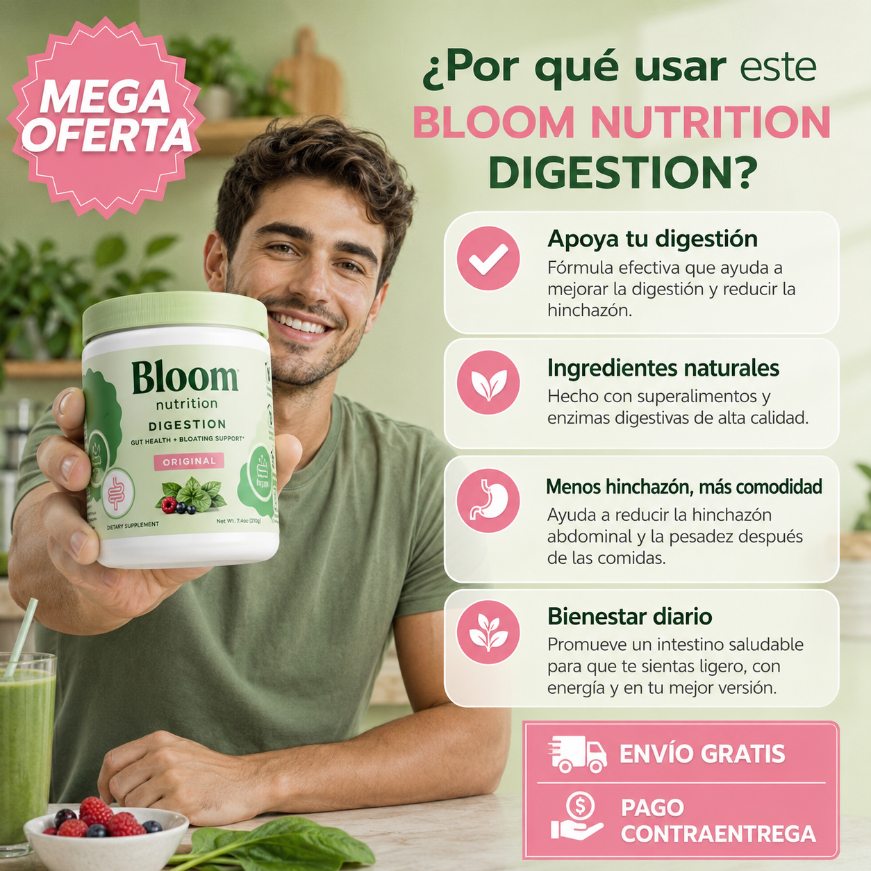 BLOOM NUTRITION DIGESTIVO: Bienestar digestivo diario.