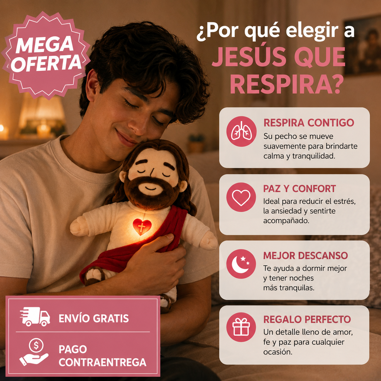 PELUCHE JESÚS RESPIRACIÓN: Un abrazo lleno de calma.